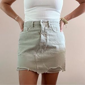 Jonathan Simkhai | Linnea Distressed Denim Mini Skirt